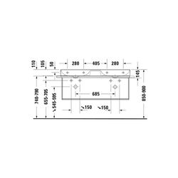 Duravit DuraSquare Metallkonsole 451x1265x400mm, Mattschwarz, unter Waschtisch mit ... DURAVIT-0031184600 4053424692913 (Abb. 1)