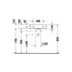 Duravit DuraSquare Waschtisch 470x500x145mm, DuraCeram, Weiß Hochglanz, Rechteckig,... DURAVIT-2353500041 4053424611853 (Abb. 1)