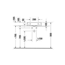 Duravit DuraSquare Waschtisch 470x500x145mm, DuraCeram, Weiß Hochglanz, Rechteckig,... DURAVIT-2353500041 4053424611853 (Abb. 1)