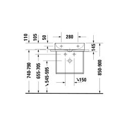 Duravit DuraSquare Metallkonsole 451x565x400mm, Mattschwarz, unter Waschtisch mit H... DURAVIT-0031164600 4053424692890 (Abb. 1)