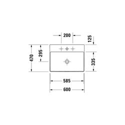 Duravit DuraSquare Waschtisch470x600x145mm wandh. Weiß Hochglanz, Rechteckig, DuraC... DURAVIT-2353600041 4053424151076 (Abb. 1)