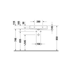 Duravit DuraSquare Waschtisch470x600x145mm wandh. Weiß Hochglanz, Rechteckig, DuraC... DURAVIT-2353600041 4053424151076 (Abb. 1)