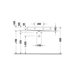 Duravit DuraSquare Waschtisch 470x800x145mm, DuraCeram, Weiß Hochglanz, Rechteckig,... DURAVIT-2353800071 4053424502731 (Abb. 1)