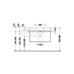 Duravit DuraSquare Waschtisch 470x800x145mm, DuraCeram, Weiß Hochglanz, Rechteckig,... DURAVIT-2353800071 4053424502731 (Abb. 1)