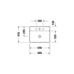 Duravit DuraSquare Aufsatzbecken 600mm, Weiß Hochglanz, DuraCeram, Rechteckig, mit ... DURAVIT-2354600041 4053424151212 (Abb. 1)