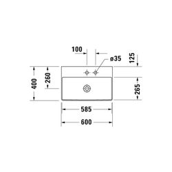 Duravit DuraSquare Waschtisch 400x600x145mm, Compact, DuraCeram, Weiß Hochglanz, Re... DURAVIT-2356600070 4053424497976 (Abb. 1)
