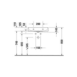 Duravit DuraSquare Waschtisch 400x600x145mm, Compact, DuraCeram, Weiß Hochglanz, Re... DURAVIT-2356600070 4053424497976 (Abb. 1)