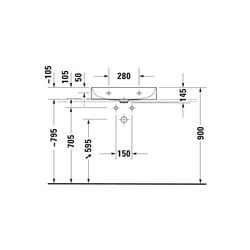 Duravit DuraSquare Waschtisch 400x600x145mm, Compact, DuraCeram, Weiß Hochglanz, Re... DURAVIT-2356600070 4053424497976 (Abb. 1)