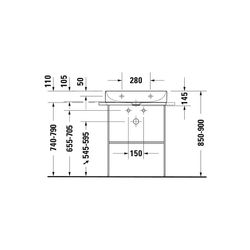 Duravit DuraSquare Waschtisch 400x600x145mm, Compact, DuraCeram, Weiß Hochglanz, Re... DURAVIT-2356600070 4053424497976 (Abb. 1)