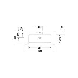 Duravit White Tulip Waschtisch 490x1055x155mm, WonderGliss, Weiß Hochglanz, Rechte... DURAVIT-23631000601 4053424980072 (Abb. 1)