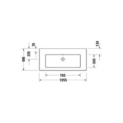 Duravit White Tulip Waschtisch 490x1055x155mm, WonderGliss, Weiß Hochglanz, Rechte... DURAVIT-23631000601 4053424980072 (Abb. 1)