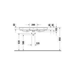 Duravit White Tulip Waschtisch 490x1055x155mm, WonderGliss, Weiß Hochglanz, Rechte... DURAVIT-23631000601 4053424980072 (Abb. 1)