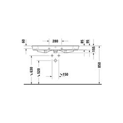Duravit White Tulip Waschtisch 490x1055x155mm, WonderGliss, Weiß Hochglanz, Rechte... DURAVIT-23631000601 4053424980072 (Abb. 1)