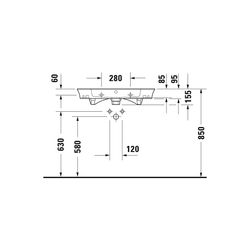 Duravit White Tulip Waschtisch 490x750x155mm, WonderGliss, Weiß Hochglanz, Rechtec... DURAVIT-23637500601 4053424913629 (Abb. 1)