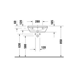 Duravit D-Neo Waschtisch 440x550x165mm wandhäng., Weiß Hochglanz, Rechteckig, 1 Was... DURAVIT-2366550000 4063382016287 (Abb. 1)