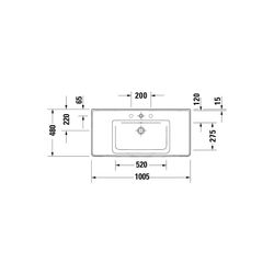Duravit D-Neo Waschtisch 480x1005x160mm wandhäng., Weiß Hochglanz, Rechteckig, 1 Wa... DURAVIT-2367100000 4063382016096 (Abb. 1)
