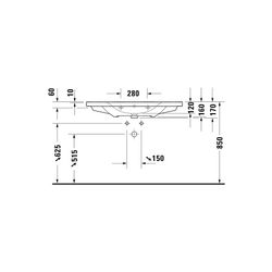Duravit D-Neo Waschtisch 480x1005x160mm wandhäng., Weiß Hochglanz, Rechteckig, 1 Wa... DURAVIT-2367100000 4063382016096 (Abb. 1)