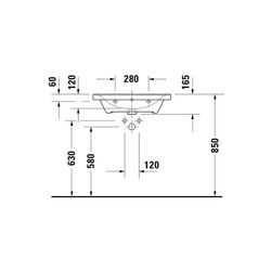 Duravit D-Neo Waschtisch 480x650x160mm, Weiß Hochglanz, Rechteckig, 1 Waschplatz/HL... DURAVIT-2367650000 4063382015624 (Abb. 1)