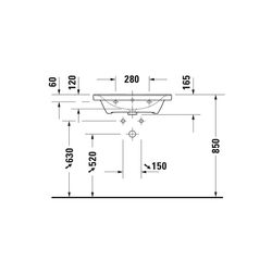 Duravit D-Neo Waschtisch 480x650x160mm, Weiß Hochglanz, Rechteckig, 1 Waschplatz/HL... DURAVIT-2367650000 4063382015624 (Abb. 1)