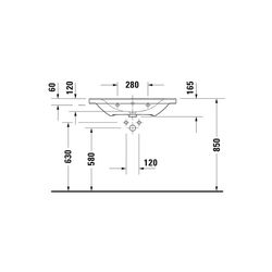 Duravit D-Neo Waschtisch 480x800x165mm, Weiß Hochglanz, Rechteckig, 1 Waschplatz/HL... DURAVIT-2367800000 4053424981970 (Abb. 1)