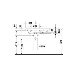 Duravit D-Neo Waschtisch 480x800x165mm, Weiß Hochglanz, Rechteckig, 1 Waschplatz L,... DURAVIT-2369800060 4063382016805 (Abb. 1)