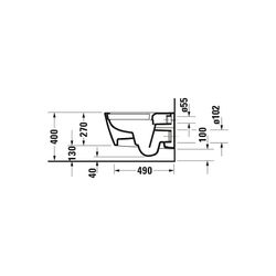Duravit Design Classics Wand-WC 570x370x360mm, Weiß Hochglanz, 4,5l, WonderGliss, ... DURAVIT-25110900001 4053424897127 (Abb. 1)