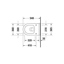 Duravit Starck 3 Wand-WC 540x365x375mm, Weiß Hochglanz, 4,5l, WonderGliss, Tiefspü... DURAVIT-25270900001 4021534984808 (Abb. 1)