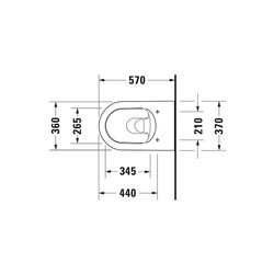Duravit ME by Starck Wand-WC 570x370x355mm, Weiß Hochglanz, 4,5l, Tiefspüler, gesch... DURAVIT-2528090000 4021534966736 (Abb. 1)