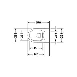 Duravit ME by Starck Wand-WC 570x360x355mm, Weiß Hochglanz, 4,5l, WonderGliss, Tie... DURAVIT-25290900001 4021534966781 (Abb. 1)