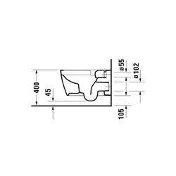 Duravit ME by Starck Wand-WC 570x360x355mm, Weiß Hochglanz, 4,5l, WonderGliss, Tie... DURAVIT-25290900001 4021534966781 (Abb. 1)