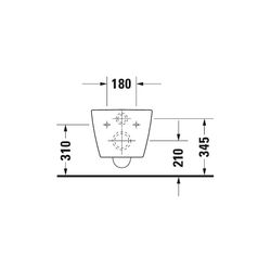 Duravit ME by Starck Wand-WC 570x360x355mm, Weiß Hochglanz, 4,5l, WonderGliss, Tie... DURAVIT-25290900001 4021534966781 (Abb. 1)