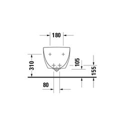 Duravit Architec Wandbidet 580x365x290mm, Weiß Hochglanz, 1 HL, HLB, Überlauf, verd... DURAVIT-2531150000 4021534434389 (Abb. 1)