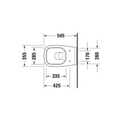 Duravit D-Code Wand-WC 545x355x355mm, Weiß Hochglanz, 4,5l, Tiefspüler, geschlossen... DURAVIT-2535090000 4021534842757 (Abb. 1)