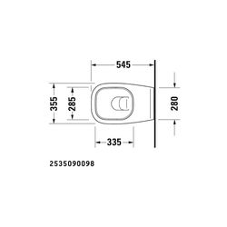 Duravit D-Code Wand-WC 545x355x355mm, Weiß Hochglanz, 4,5l, Tiefspüler, geschlossen... DURAVIT-2535090000 4021534842757 (Abb. 1)
