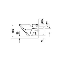 Duravit DuraStyle Wand-WC 540x370x350mm, Weiß Hochglanz, 4,5l, WonderGliss, Tiefsp... DURAVIT-25380900001 4021534863011 (Abb. 1)