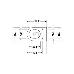 Duravit Darling New Wand-WC 540x365x345mm, Weiß Hochglanz, 4,5l, Tiefspüler, geschl... DURAVIT-2545090000 4021534606489 (Abb. 1)