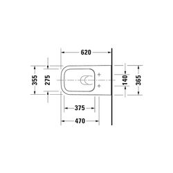 Duravit Happy D.2 Wand-WC 620x365x345mm, Weiß Hochglanz, 4,5l, WonderGliss, Tiefsp... DURAVIT-25500900001 4021534930959 (Abb. 1)