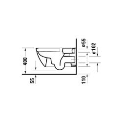 Duravit Happy D.2 Wand-WC 620x365x345mm, Weiß Hochglanz, 4,5l, WonderGliss, Tiefsp... DURAVIT-25500900001 4021534930959 (Abb. 1)