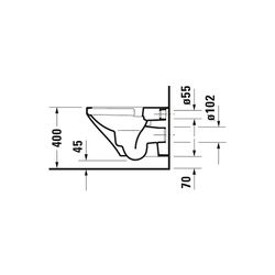 Duravit DuraStyle Wand-WC 540x370x355mm, Weiß Hochglanz, 4,5l, Tiefspüler, rimless,... DURAVIT-2551090000 4021534952791 (Abb. 1)