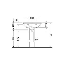 Duravit Waschtisch Darling New 550x650x185mm wandh. Weiß Hochglanz, Halbrund, Wond... DURAVIT-26216500001 4021534606243 (Abb. 1)