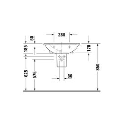 Duravit Waschtisch Darling New 550x650x185mm wandh. Weiß Hochglanz, Halbrund, Wond... DURAVIT-26216500001 4021534606243 (Abb. 1)