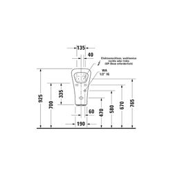 Duravit DuraStyle Elektronisches Urinal 340x300x580mm, Weiß Hochglanz, WonderGliss... DURAVIT-28043100931 4021534923395 (Abb. 1)