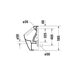 Duravit ME by Starck Urinal 350x300x585mm Weiß Hochglanz Rimless, Absauger, Zulauf ... DURAVIT-2809300000 4021534993251 (Abb. 1)