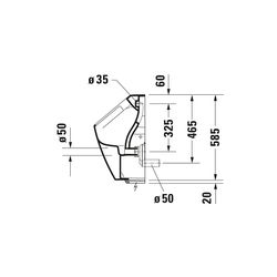 Duravit ME by Starck Elektronisches Urinal 350x300x605mm, Weiß Hochglanz, Batterie,... DURAVIT-2809310000 4053424052373 (Abb. 1)