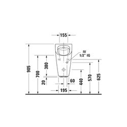 Duravit ME by Starck Elektronisches Urinal 350x300x605mm, Weiß Hochglanz, Batterie,... DURAVIT-2809310000 4053424052373 (Abb. 1)