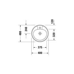 Duravit Design Classics Einbauwaschtisch 480x480x185mm, Weiß Hochglanz, mit HLB/Übe... DURAVIT-5220480000 4021534138966 (Abb. 1)