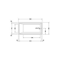 Duravit Starck Wannen Badewanne 485x900x1800mm, 301l, Weiß glänzend, Rechtecki... DURAVIT-700050000000000 4021534306372 (Abb. 1)