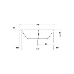 Duravit Starck Wannen Badewanne 485x900x1800mm, 252l, Weiß glänzend, Rechtecki... DURAVIT-700052000000000 4021534306389 (Abb. 1)