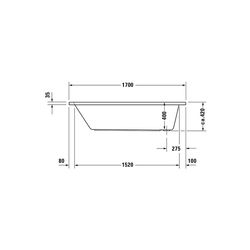 Duravit D-Code Badewanne 420x700x1700mm, Weiß glänzend, Rechteckig, Einbau, Ab... DURAVIT-700098000000000 4021534386459 (Abb. 1)
