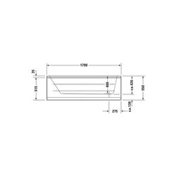 Duravit D-Code Badewanne 420x700x1700mm, Weiß glänzend, Rechteckig, Einbau, Ab... DURAVIT-700098000000000 4021534386459 (Abb. 1)